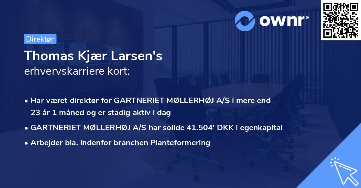 Thomas Kjær Larsen's erhvervskarriere kort