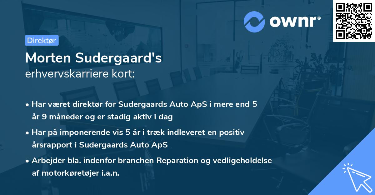 Morten Sudergaard's erhvervskarriere kort