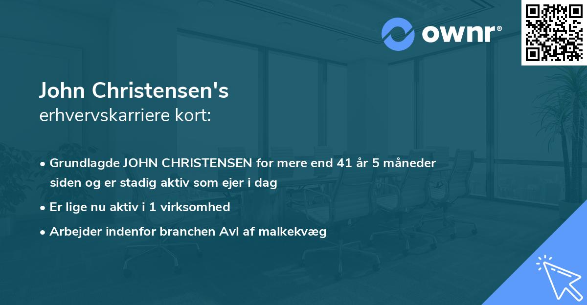 John Christensen's erhvervskarriere kort