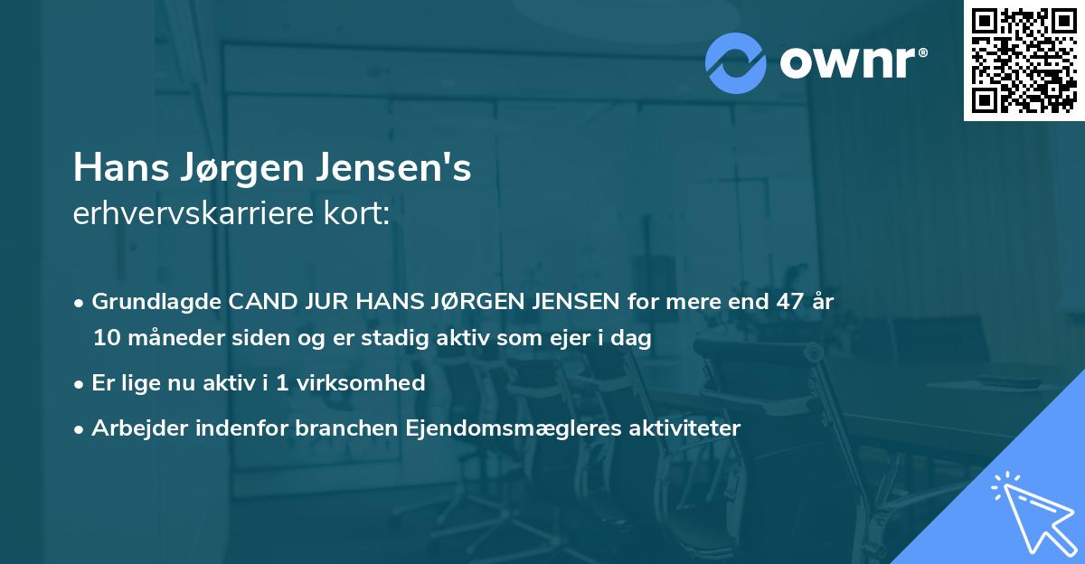 Hans Jørgen Jensen's erhvervskarriere kort