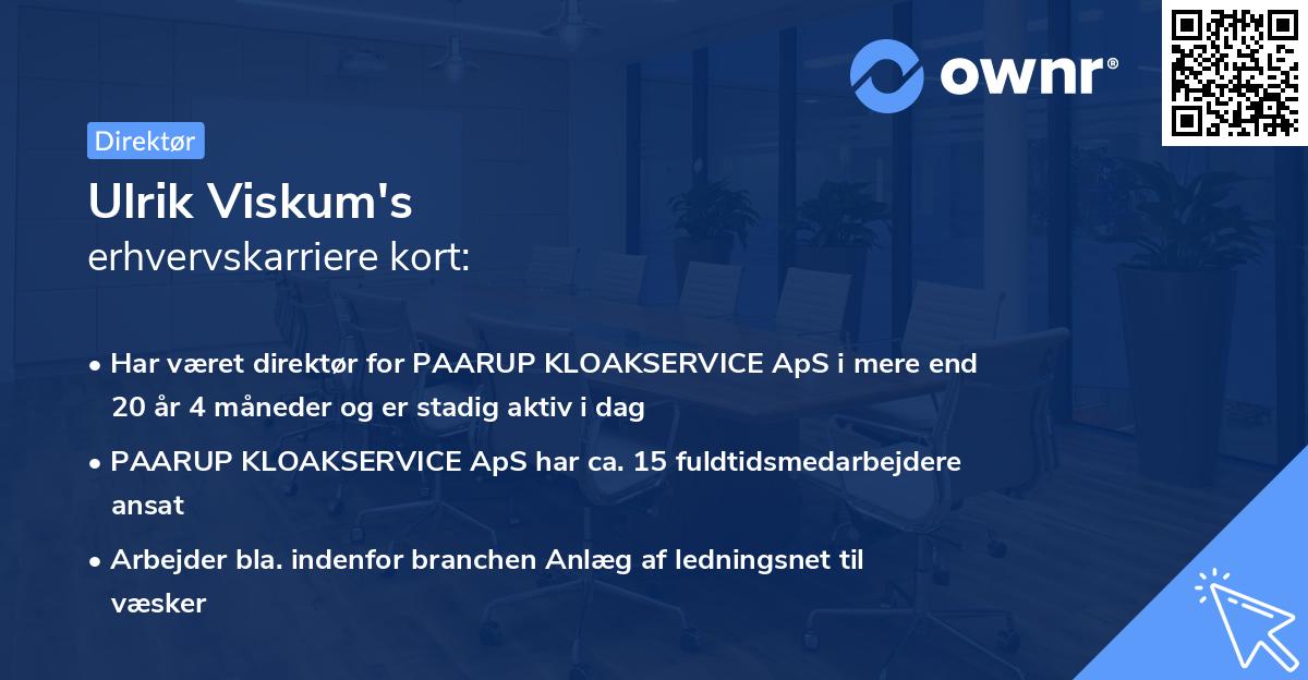 Ulrik Viskum's erhvervskarriere kort