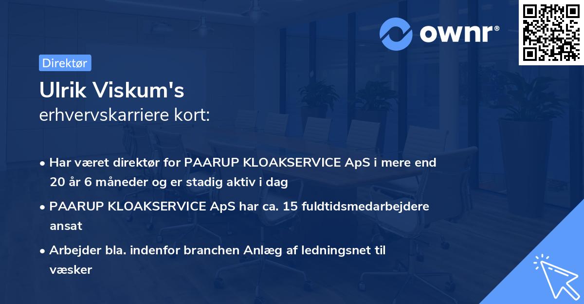 Ulrik Viskum's erhvervskarriere kort