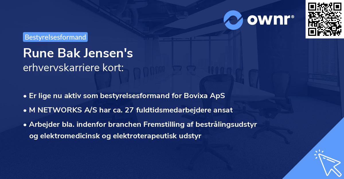 Rune Bak Jensen's erhvervskarriere kort