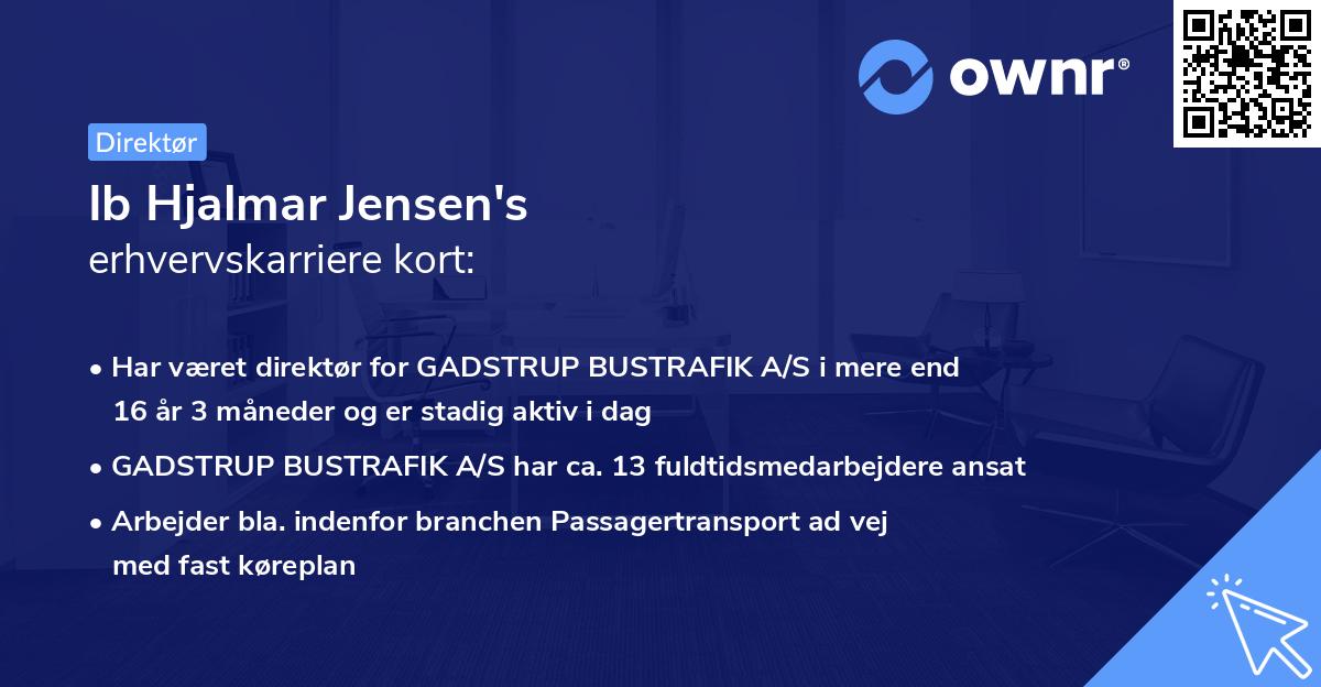 Ib Hjalmar Jensen's erhvervskarriere kort