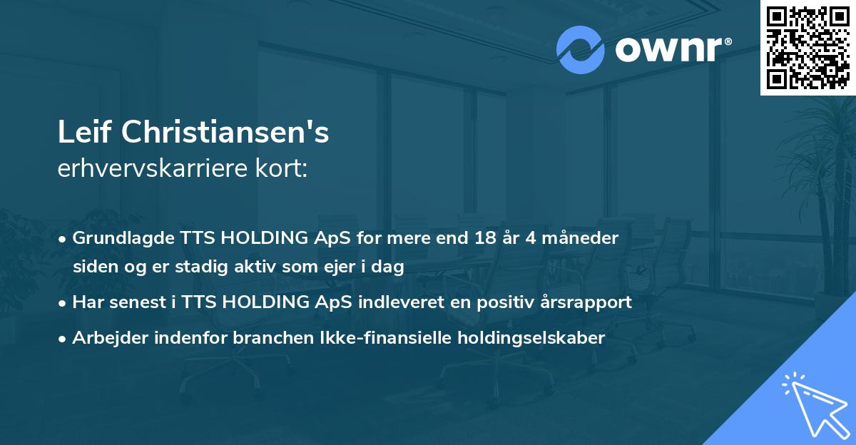 Leif Christiansen's erhvervskarriere kort