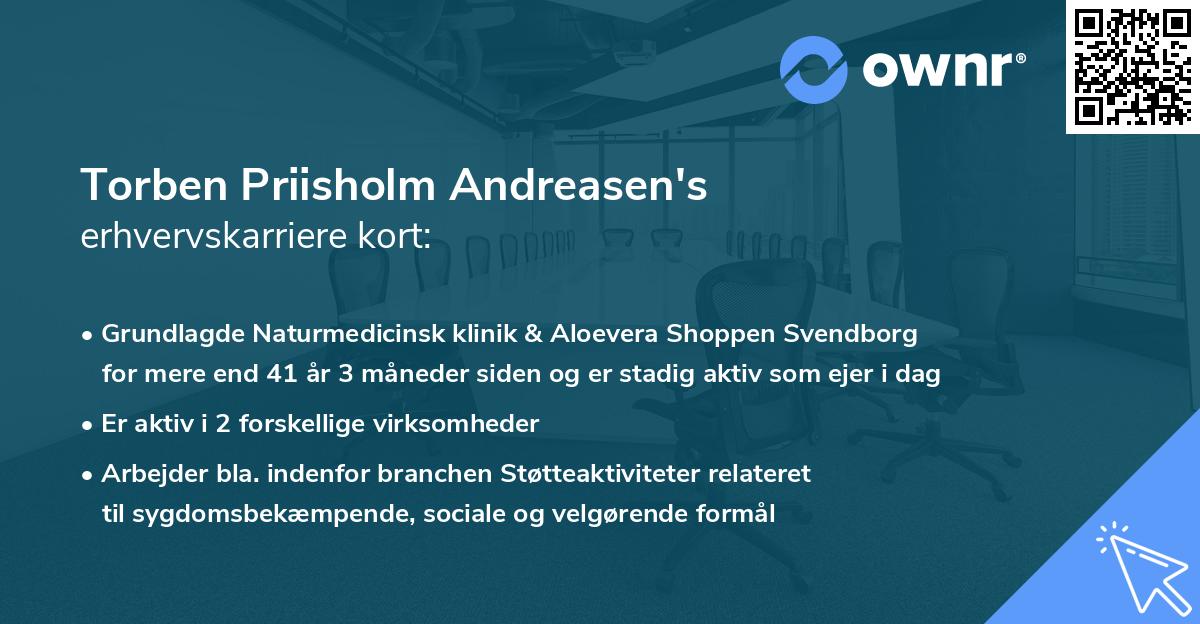 Torben Priisholm Andreasen's erhvervskarriere kort