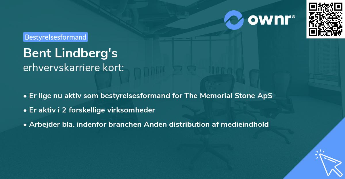 Bent Lindberg's erhvervskarriere kort