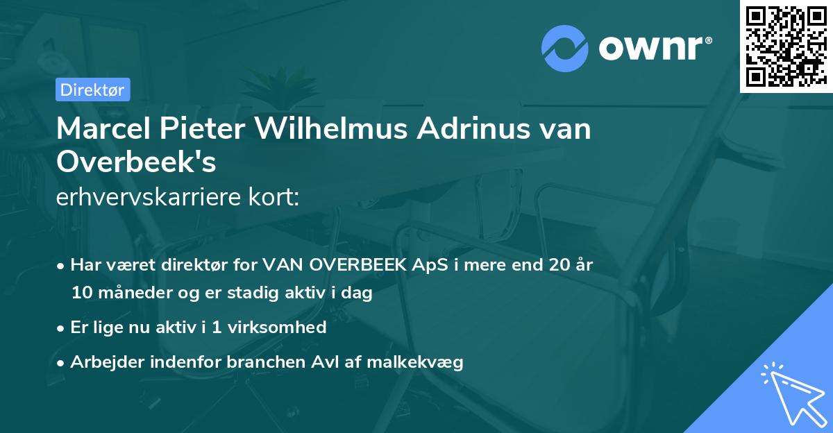 Marcel Pieter Wilhelmus Adrinus van Overbeek's erhvervskarriere kort