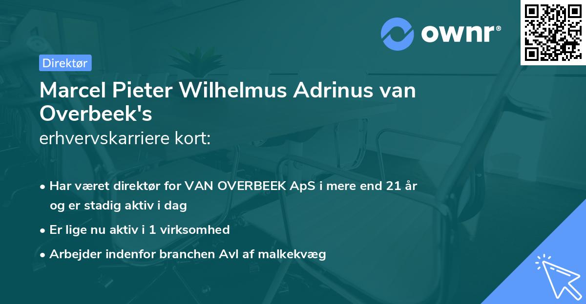 Marcel Pieter Wilhelmus Adrinus van Overbeek's erhvervskarriere kort