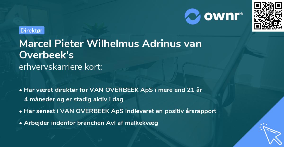 Marcel Pieter Wilhelmus Adrinus van Overbeek's erhvervskarriere kort