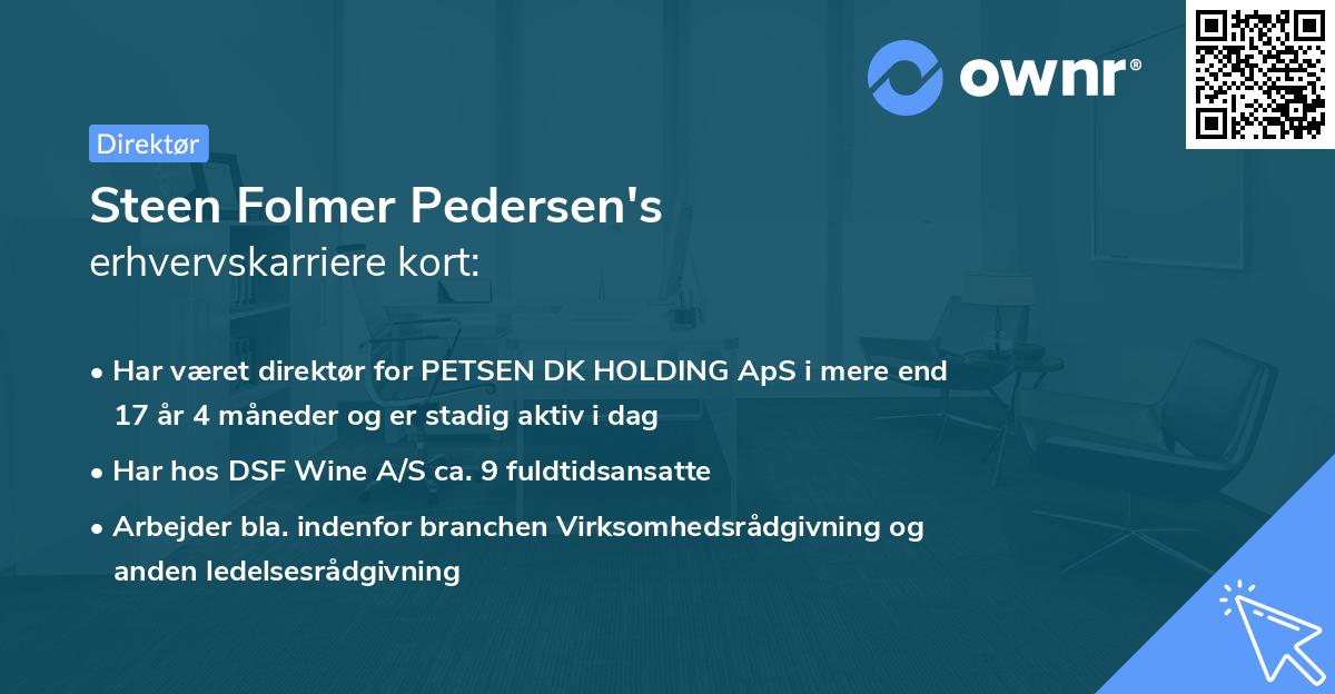 Steen Folmer Pedersen's erhvervskarriere kort