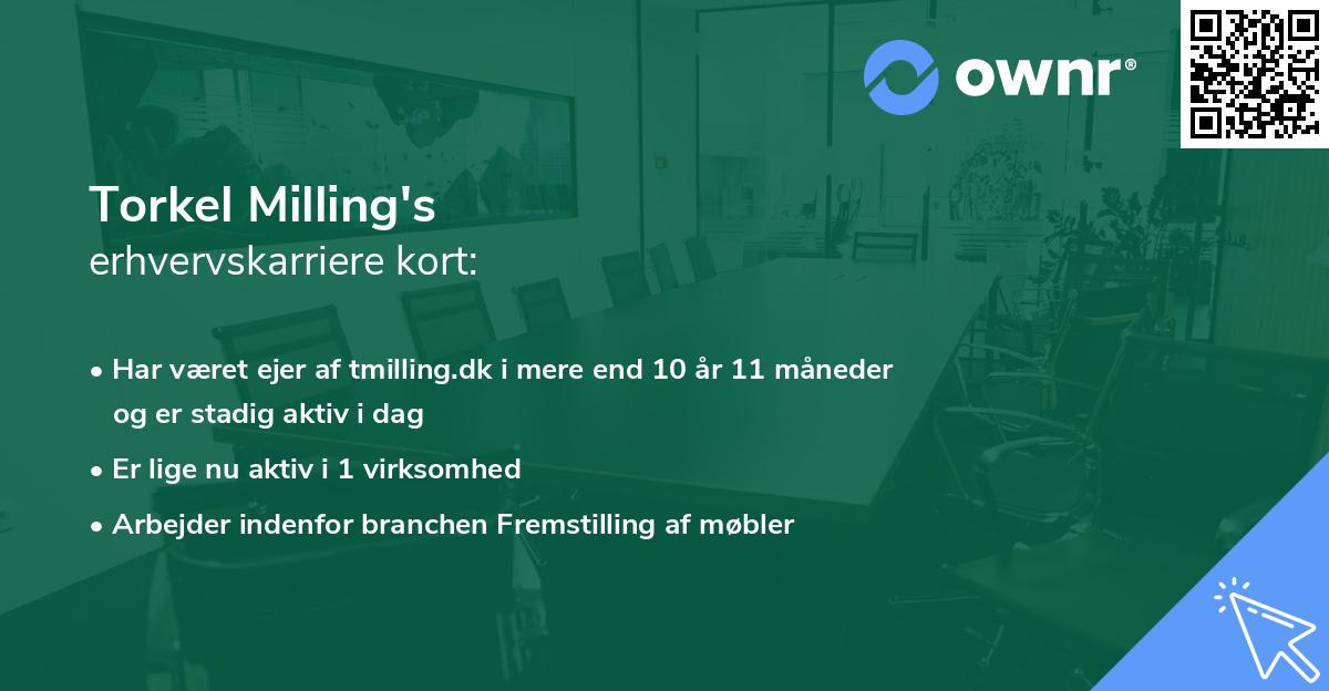 Torkel Milling's erhvervskarriere kort