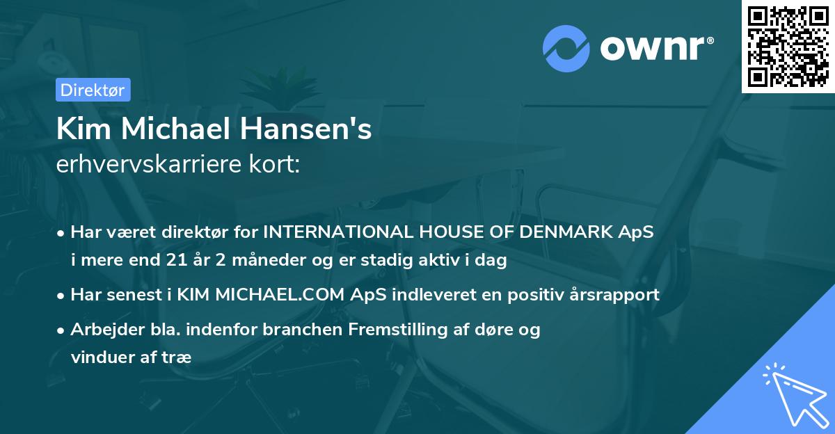 Kim Michael Hansen's erhvervskarriere kort