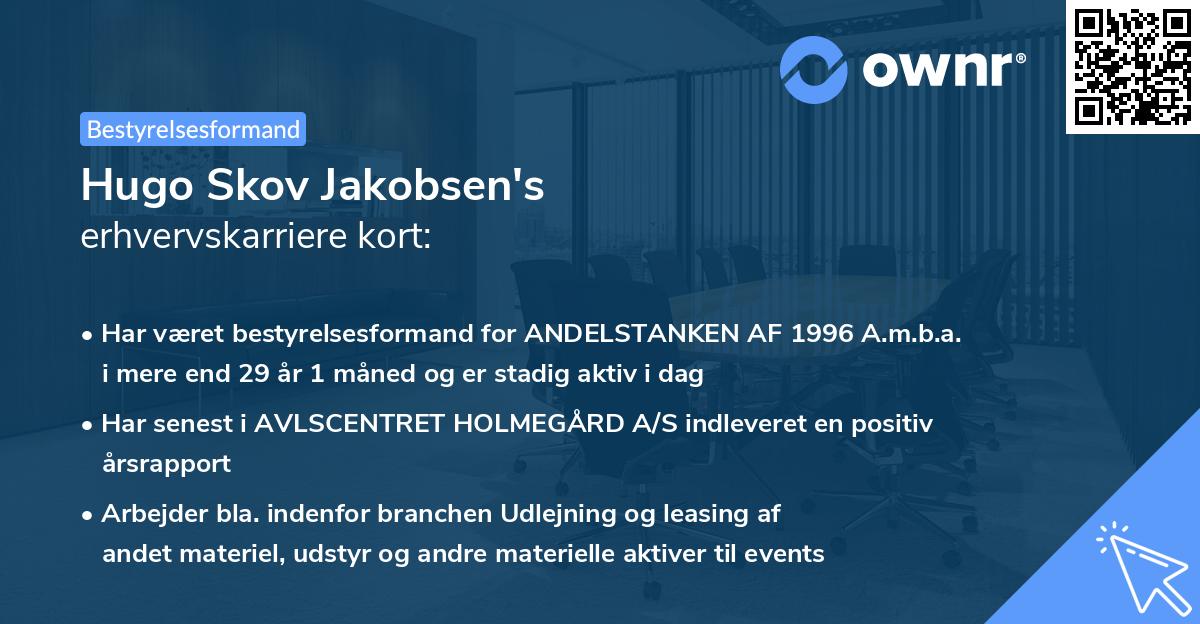 Hugo Skov Jakobsen's erhvervskarriere kort
