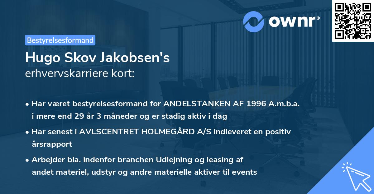 Hugo Skov Jakobsen's erhvervskarriere kort