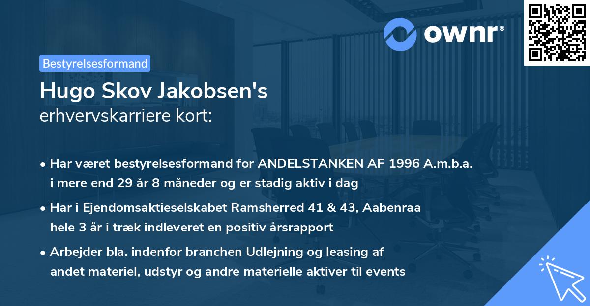 Hugo Skov Jakobsen's erhvervskarriere kort