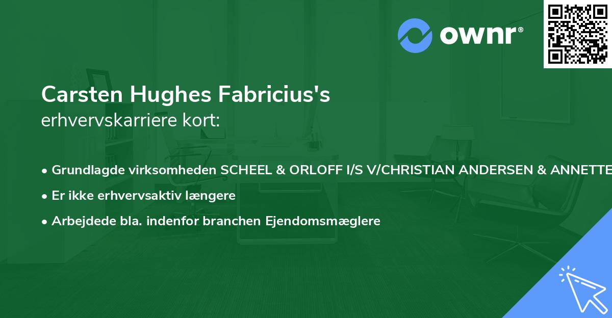 Carsten Hughes Fabricius's erhvervskarriere kort