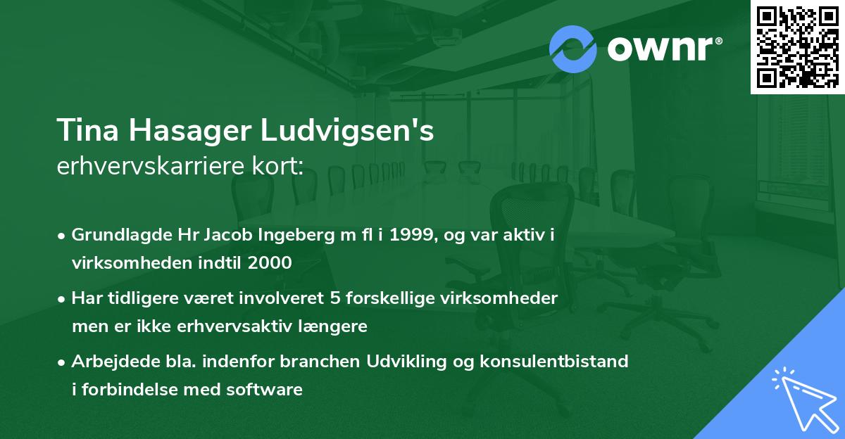 Tina Hasager Ludvigsen's erhvervskarriere kort