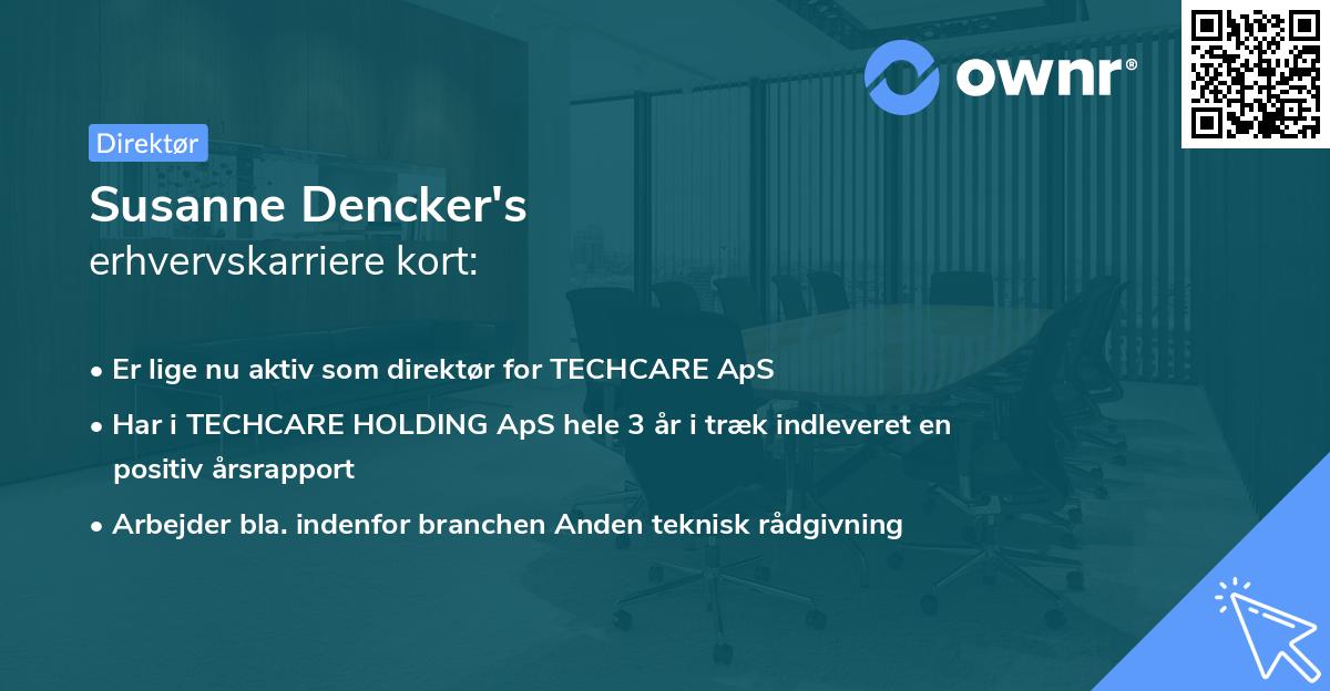 Susanne Dencker's erhvervskarriere kort