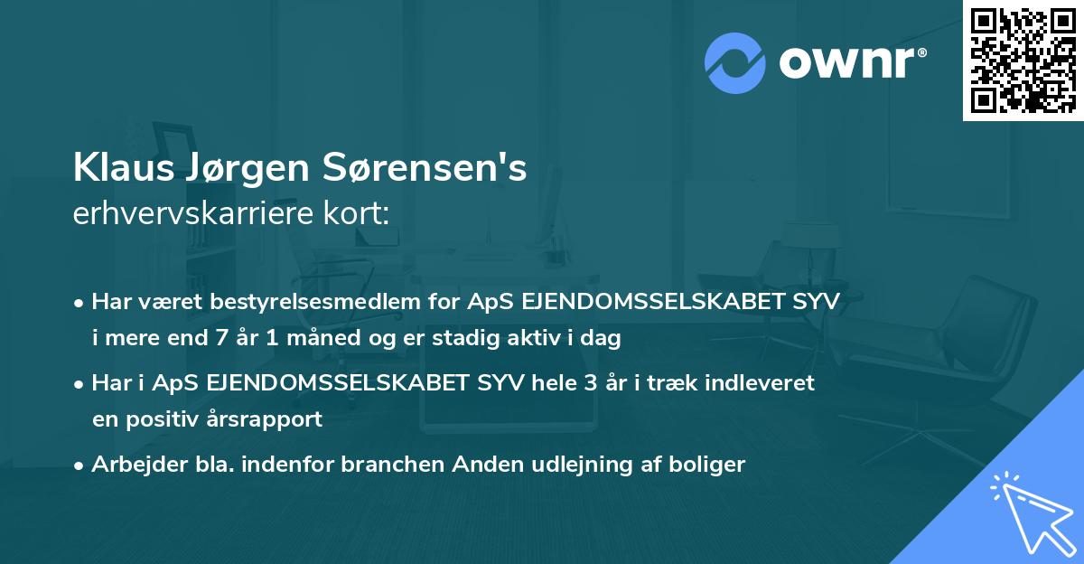 Klaus Jørgen Sørensen's erhvervskarriere kort