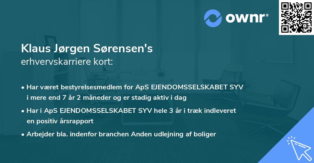 Klaus Jørgen Sørensen's erhvervskarriere kort