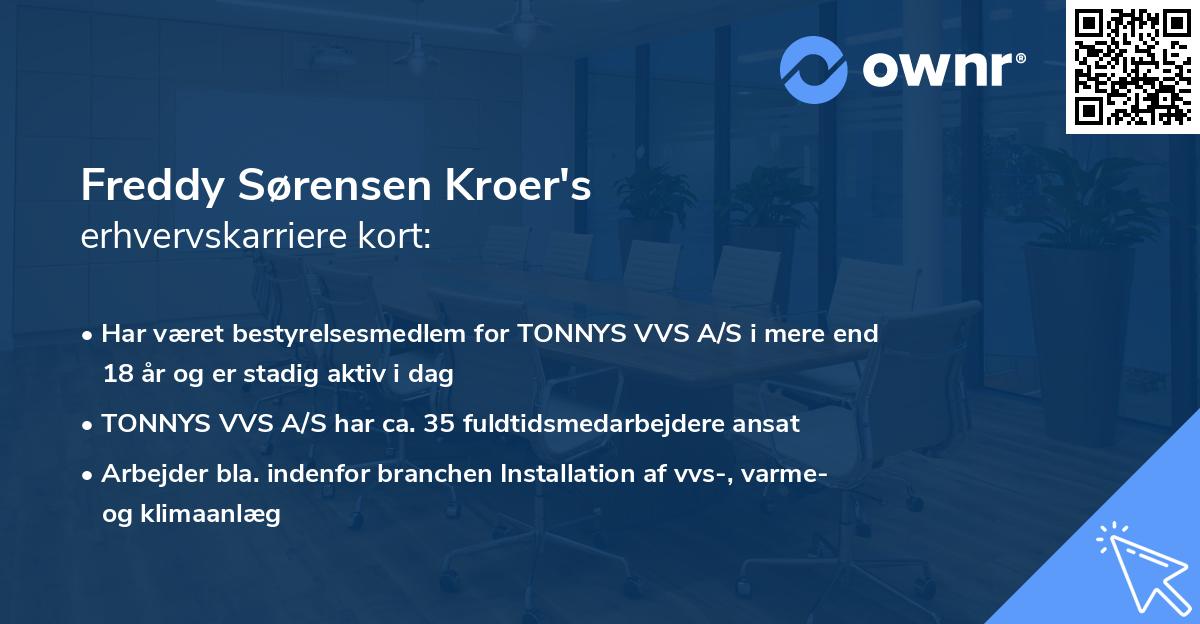 Freddy Sørensen Kroer's erhvervskarriere kort