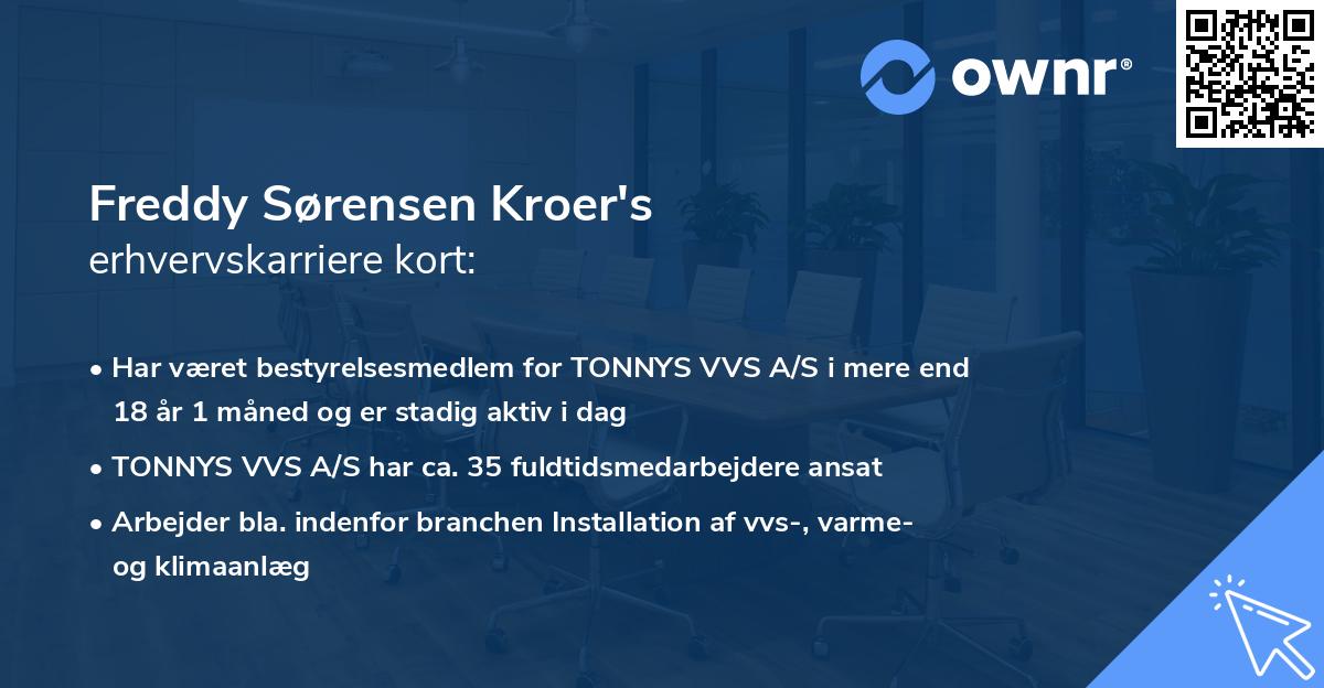 Freddy Sørensen Kroer's erhvervskarriere kort