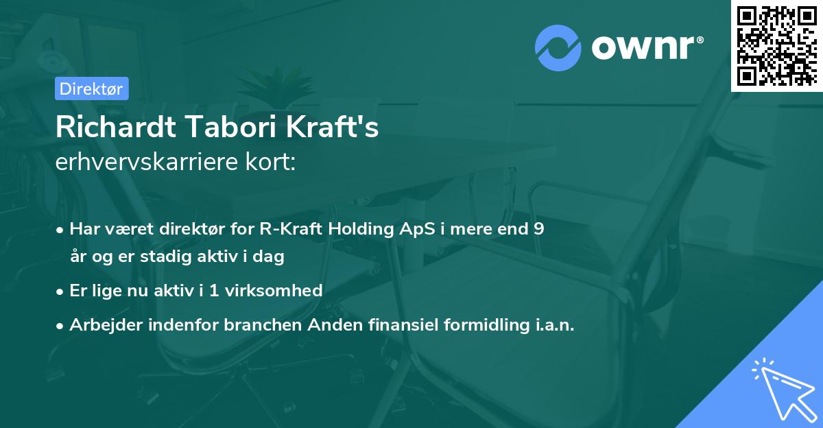 Richardt Tabori Kraft's erhvervskarriere kort