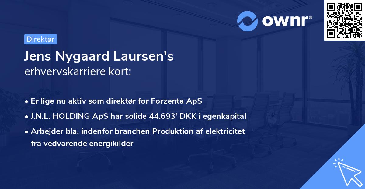 Jens Nygaard Laursen's erhvervskarriere kort