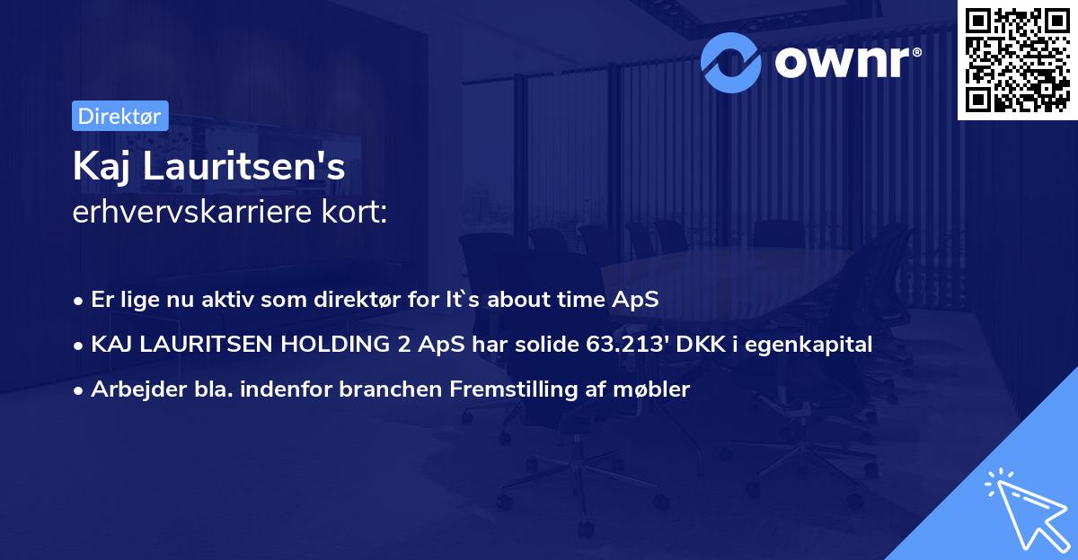 Kaj Lauritsen's erhvervskarriere kort