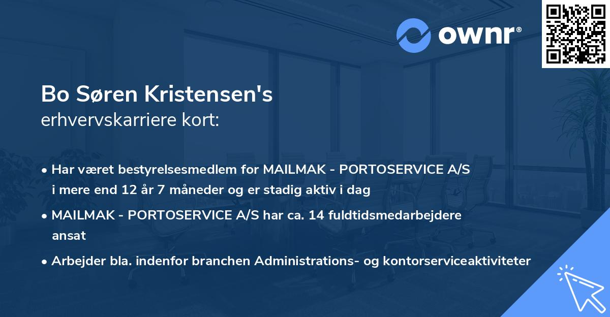 Bo Søren Kristensen's erhvervskarriere kort