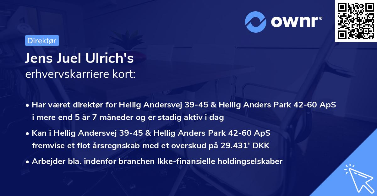 Jens Juel Ulrich's erhvervskarriere kort