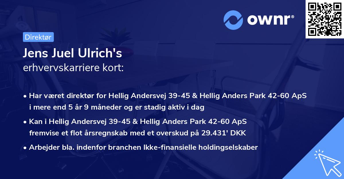 Jens Juel Ulrich's erhvervskarriere kort