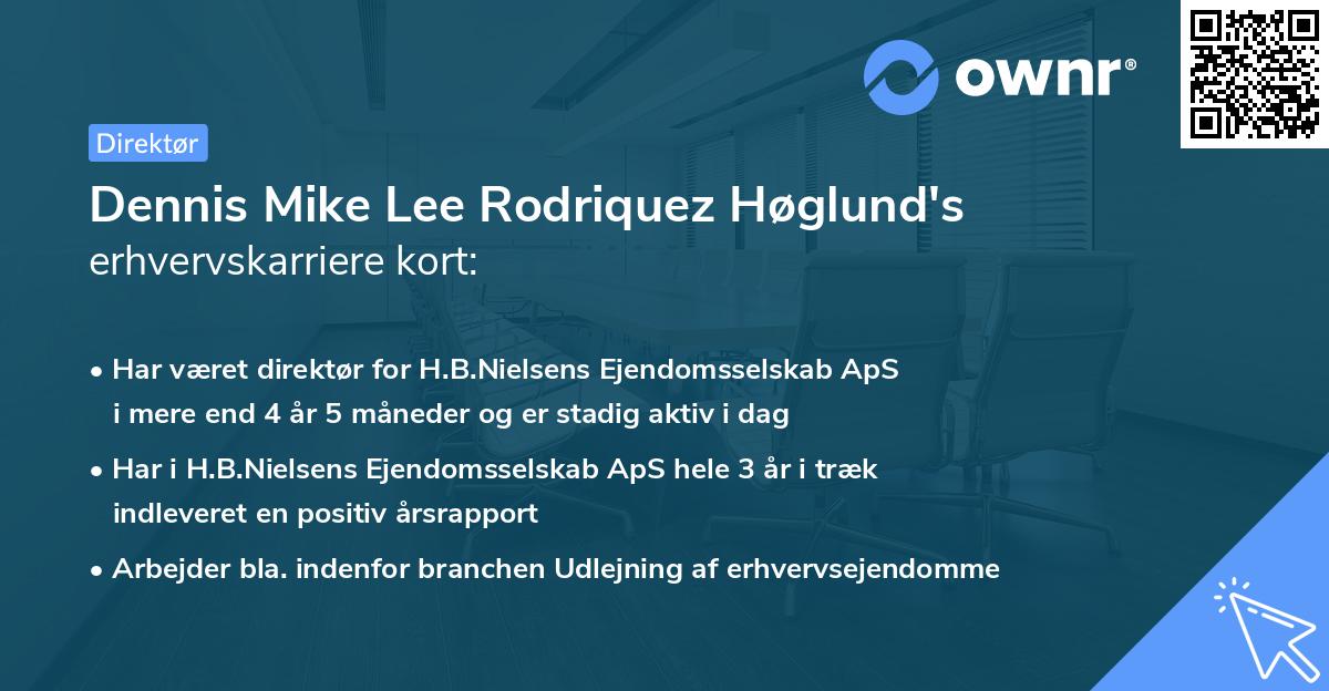 Dennis Mike Lee Rodriquez Høglund's erhvervskarriere kort