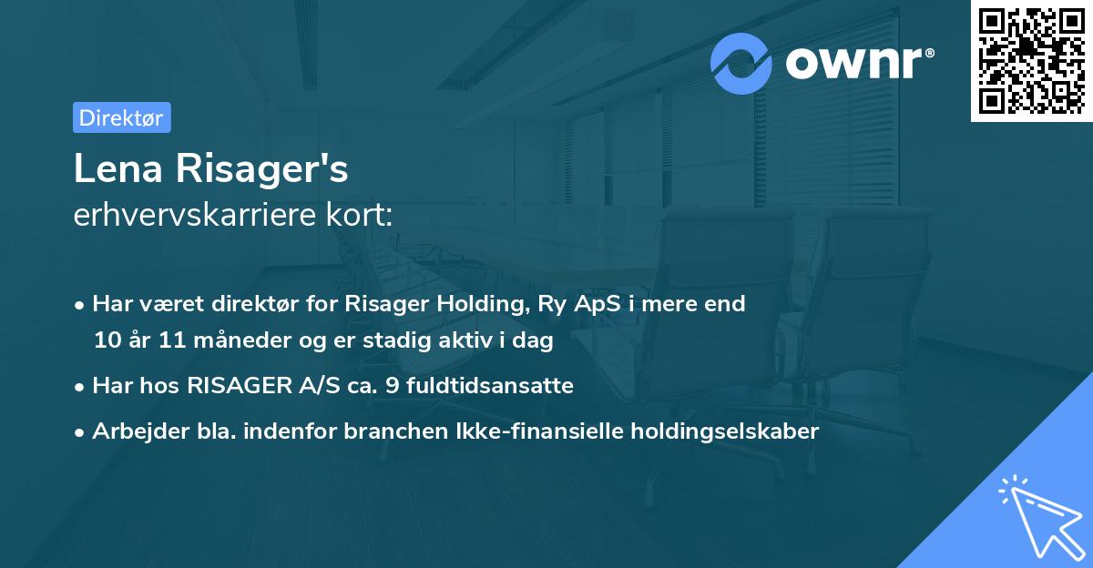 Lena Risager's erhvervskarriere kort