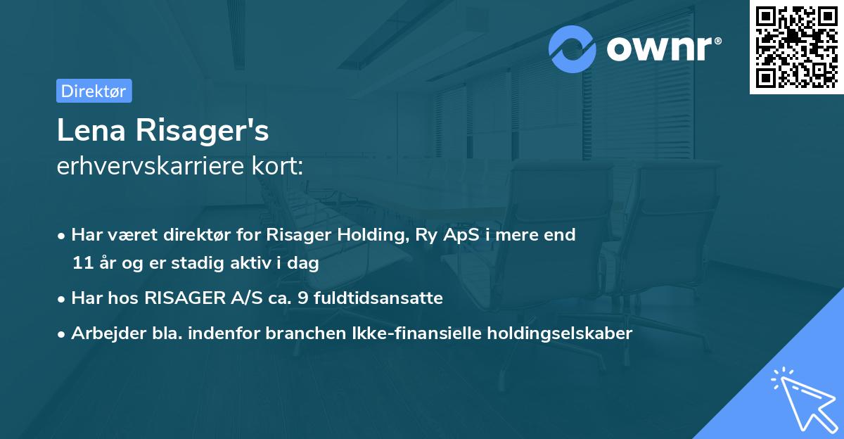 Lena Risager's erhvervskarriere kort