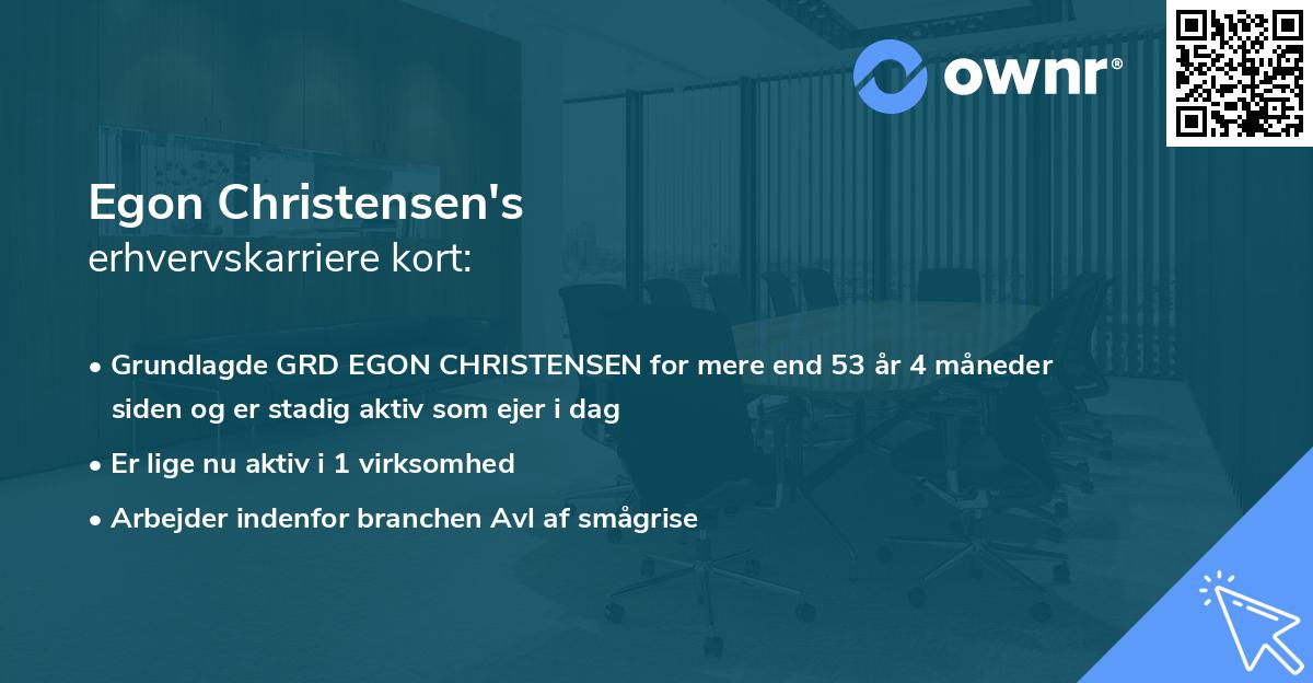 Egon Christensen's erhvervskarriere kort