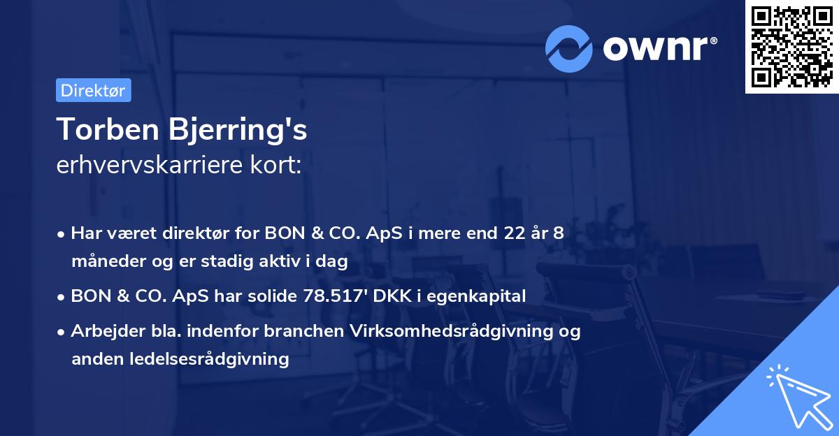 Torben Bjerring's erhvervskarriere kort