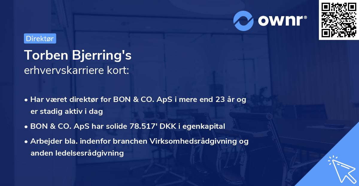 Torben Bjerring's erhvervskarriere kort