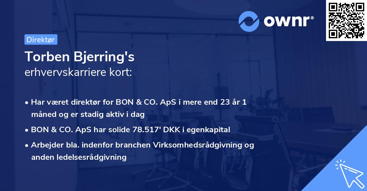 Torben Bjerring's erhvervskarriere kort