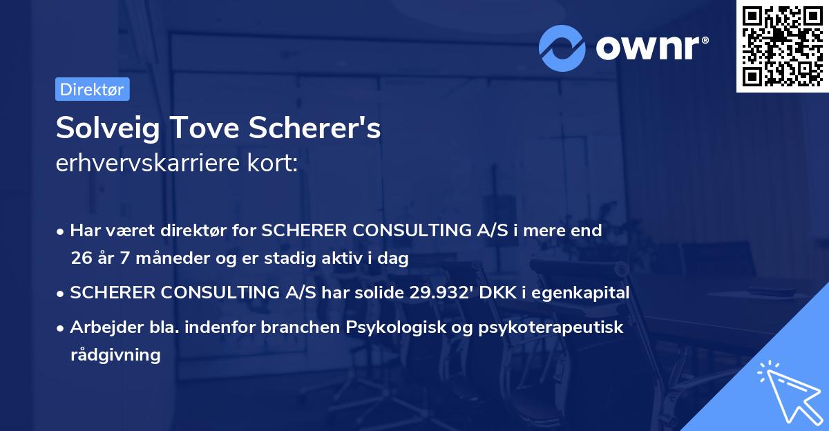Solveig Tove Scherer's erhvervskarriere kort