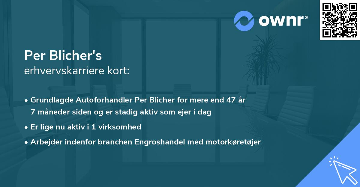 Per Blicher's erhvervskarriere kort