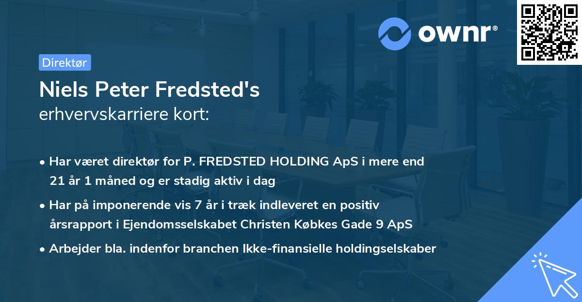 Niels Peter Fredsted's erhvervskarriere kort