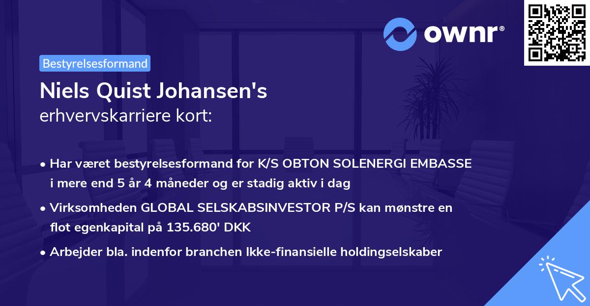 Niels Quist Johansen's erhvervskarriere kort