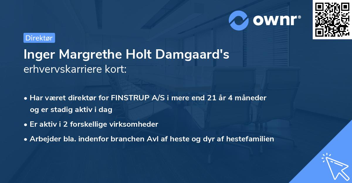 Inger Margrethe Holt Damgaard's erhvervskarriere kort