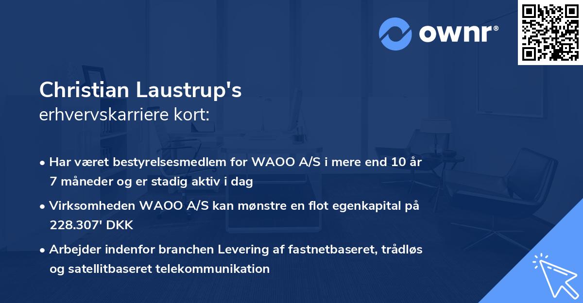 Christian Laustrup's erhvervskarriere kort