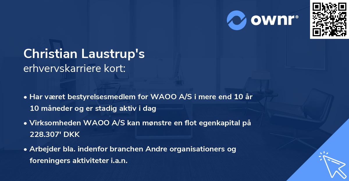 Christian Laustrup's erhvervskarriere kort