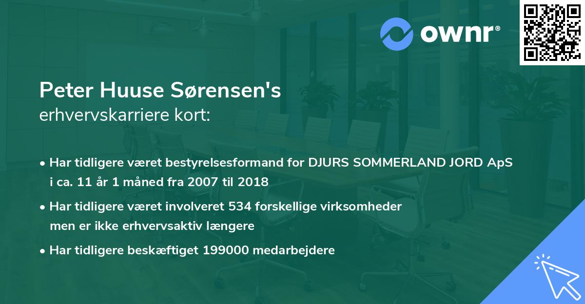 Peter Huuse Sørensen's erhvervskarriere kort