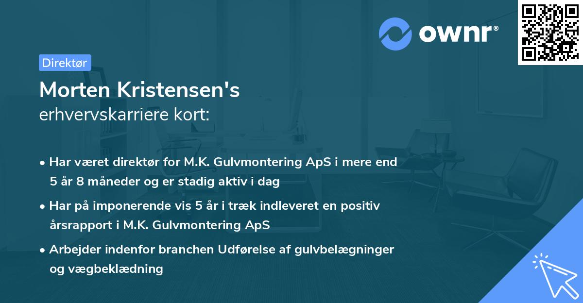 Morten Kristensen's erhvervskarriere kort