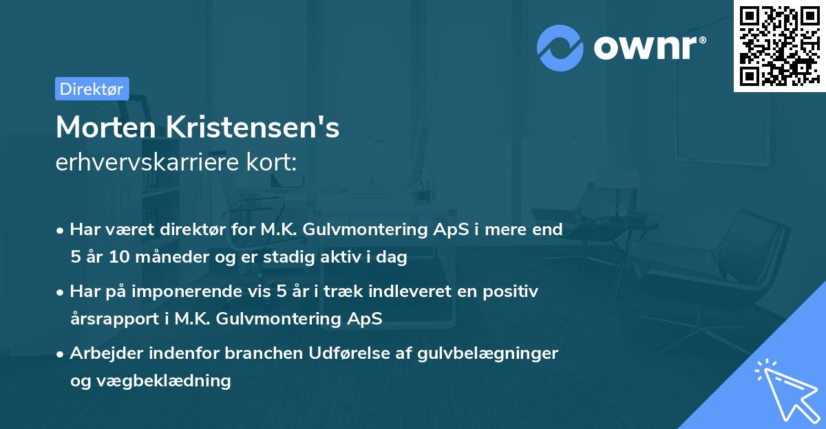 Morten Kristensen's erhvervskarriere kort